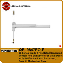 Von Duprin QEL9847EO-F Fire Concealed Vertical Rod Exit Device with Quiet Electric Latch Retraction | Von Duprin QEL9847 CVR Fire Device