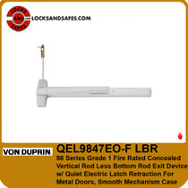 Von Duprin QEL9847EO-F LBR | Von Duprin 98 Fire Concealed Vertical Rod Less Bottom Rod with Quiet Electric Latch Retraction
