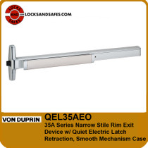 Von Duprin QEL35AEO | Grade 1 Narrow Stile Rim Exit Device with Quiet Electric Latch Retraction, Smooth Mechanism Case