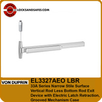 Von Duprin EL3327 LBR | Narrow Stile Surface Vertical Rod Less Bottom Rod Exit Device with Electric Latch Retraction