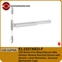 Von Duprin EL3327A-F Fire Rated Narrow Stile Surface Vertical Rod Exit Device with Electric Latch Retraction