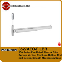 Von Duprin 3527-F LBR Fire Rated Narrow Stile Surface Vertical Rod Less Bottom Rod Exit Device
