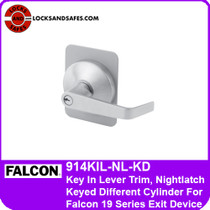 Falcon 914KIL-NL-KD Key In Lever Nightlatch Keyed Different Exit Trim | For Falcon 19 Series Exit Devices