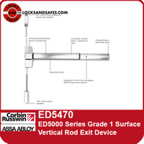 Corbin Russwin ED5470 | ED5000 Series Grade 1 Surface Vertical Rod Exit Device