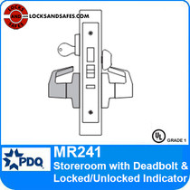 Storeroom with Deadbolt with Indicator Mortise Lock | PDQ MR241 | J Escutcheon Trim