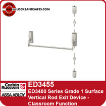 Corbin Russwin ED3455 | ED3400 Series Grade 1 Surface Vertical Rod Exit Device Only, Classroom Function