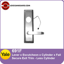 Yale 691F Lever x Escutcheon x Cylinder x Fail Secure Exit Trim For 7100 Exit Devices