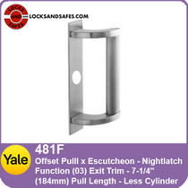 Yale Offset Pull Trim Nightlatch Function For 7200 Series Rim and Squarebolt Exit Devices