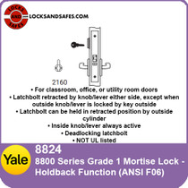 Yale 8824 Hold Back Mortise Lock | Yale Holdback Mortise Lock