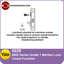 Yale 8829 | 8800 Series Grade 1 Mortise Lock | Closet Function
