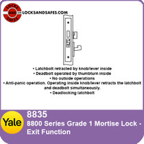 Yale 8835 Exit with Thumbturn Mortise Lock