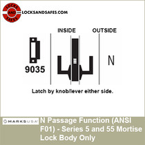 Marks Passage Function Mortise Lock Body