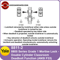 Yale 8811-2 Double Cylinder Classroom Deadbolt Function Yale 8811-2 Double Cylinder Classroom Deadbolt Function