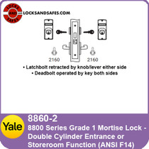 Yale 8860-2 Double Cylinder Entrance or Storeroom Mortise Lock