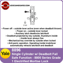 Yale 8896 Single Cylinder with Deadbolt Fail Safe Mortise Lock