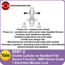 Yale 8897-2 Double Cylinder with Deadbolt Fail Secure Mortise Lock