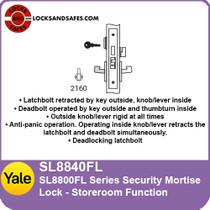 Yale SL8840FL Storeroom Mortise Lock