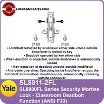 Yale SL8811-2FL Classroom Deadbolt Mortise Lock