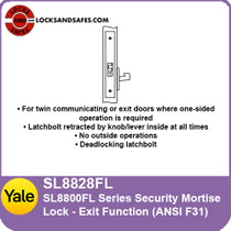 Yale SL8828FL Exit Mortise Lock