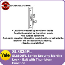 Yale SL8835FL Exit with Thumbturn Mortise Lock