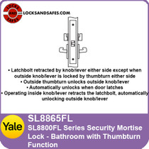 Yale SL8865FL Bathroom with Thumbturn Mortise Lock