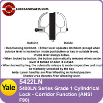 Yale 5422LN Corridor Function Cylindrical Lock