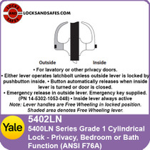 Yale 5402LN Privacy Bedroom or Bath Cylindrical Lock