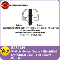 Yale 5481LN Electrified Cylindrical Lock | Yale 5481 Fail Secure Lock
