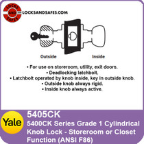 Yale 5405CK Storeroom Cylindrical Knob Lock | Yale 5405CK Closet Cylindrical Knob Lock