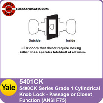 Yale 5401CK Passage Cylindrical Knob Lock | Yale 5401 Closet Cylindrical Lock