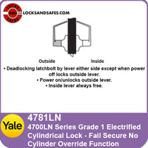 Yale 4781LN Fail Secure Cylindrical Lock