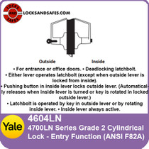 Yale 4604LN Entry Cylindrical Lock