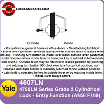 Yale 4607LN Entry Cylindrical Lock