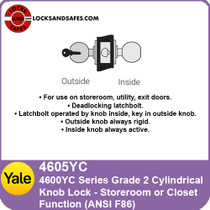 Yale 4605YC Storeroom or Closet Cylindrical Lock