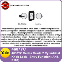 Yale 4607YC Entry Cylindrical Lock