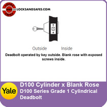 Yale D100 Cylinder x Blank Rose Deadbolt