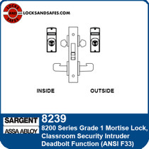 Sargent 8239 Classroom Security Intruder Deadbolt Mortise Lock
