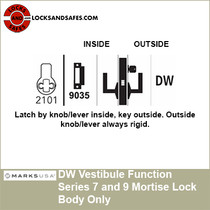 Marks Vestibule Function Mortise Lock Body
