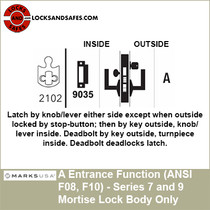 Marks Entrance Function Mortise Lock Body
