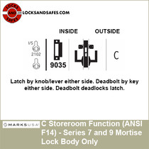 Marks Storeroom Function Mortise Lock Body