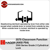 Hager 3570 Classroom Cylindrical Lock