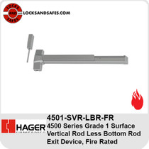 Hager 4501 SVR LBR FR | Hager 4500 Fire Surface Vertical Rod Less Bottom Rod Exit Device