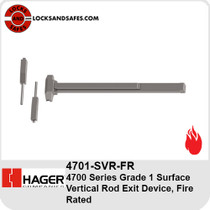 Hager 4701 SVR FR | Hager 4700 Fire Rated Surface Vertical Rod Exit Device