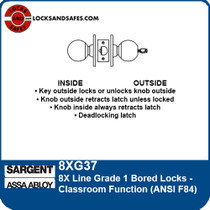 Sargent 8XG37 Classroom Function Bored Lock