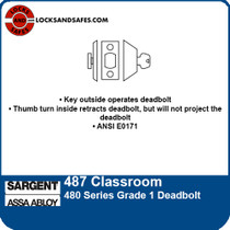 Sargent 487 Classroom Deadbolt