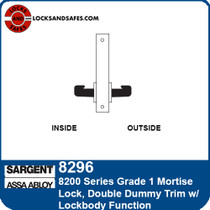 Sargent 8296 Double Dummy Trim with Lockbody Mortise Lock
