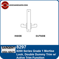Sargent 8297 Double Dummy Trim with Active Trim Mortise Lock