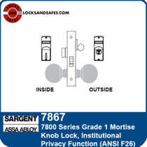 Sargent 7867 Institutional Privacy Mortise Lock
