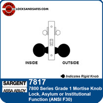 Sargent 7817 Asylum Mortise Lock | Sargent Institutional Mortise Knob Lock