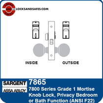 Sargent 7865 Privacy Bedroom or Bath Mortise Lock
